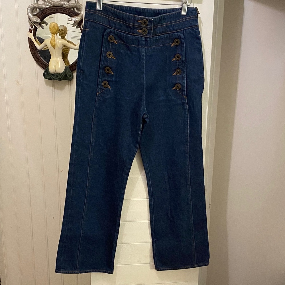 Chloe Dark Blue Sailor Jeans with Buttons